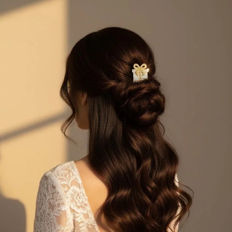 Crystal Gift Box Hair Pin - 2 Options