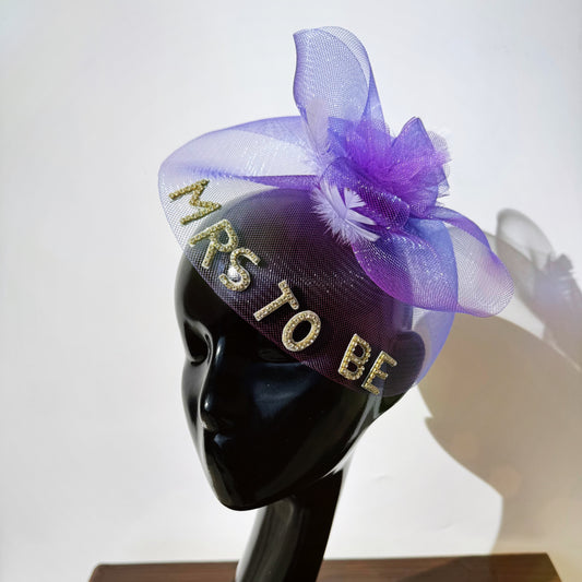 Personalised Lavender Purple Bridal Fascinator Hat