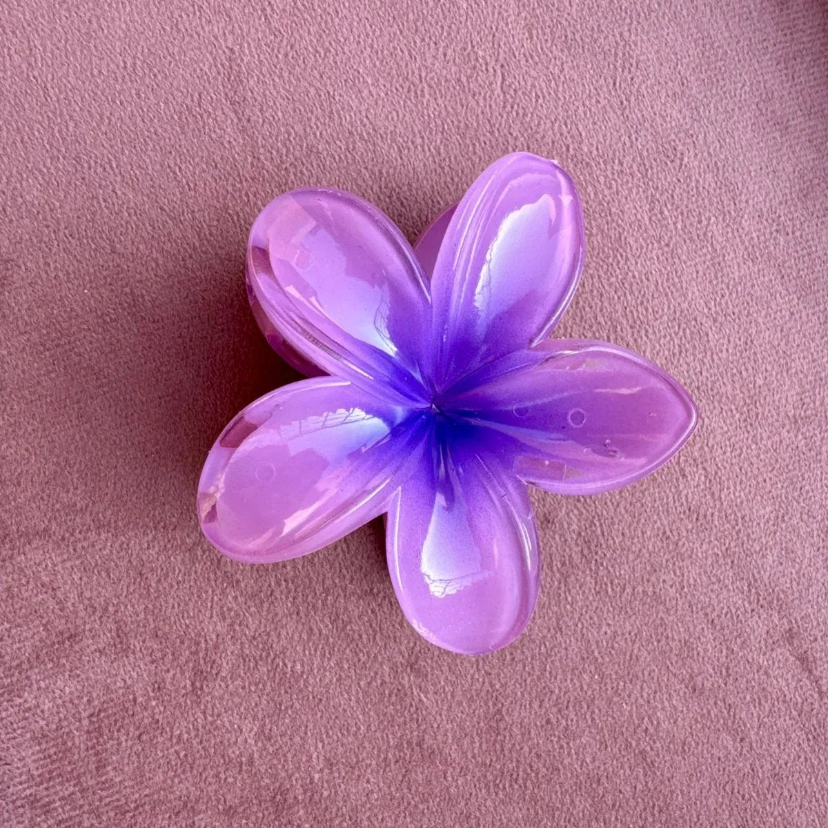 Purple Blue Flower Claw Clip