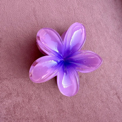 Purple Blue Flower Claw Clip