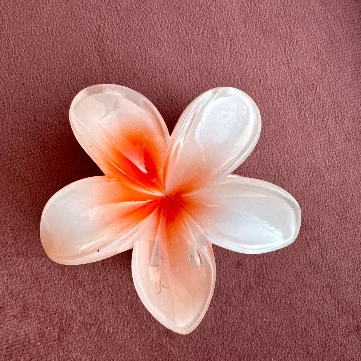 Peach Pink Flower Claw Clip