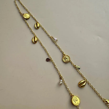 Regal Rose & Coin Charm Ghunghru Hair Chain