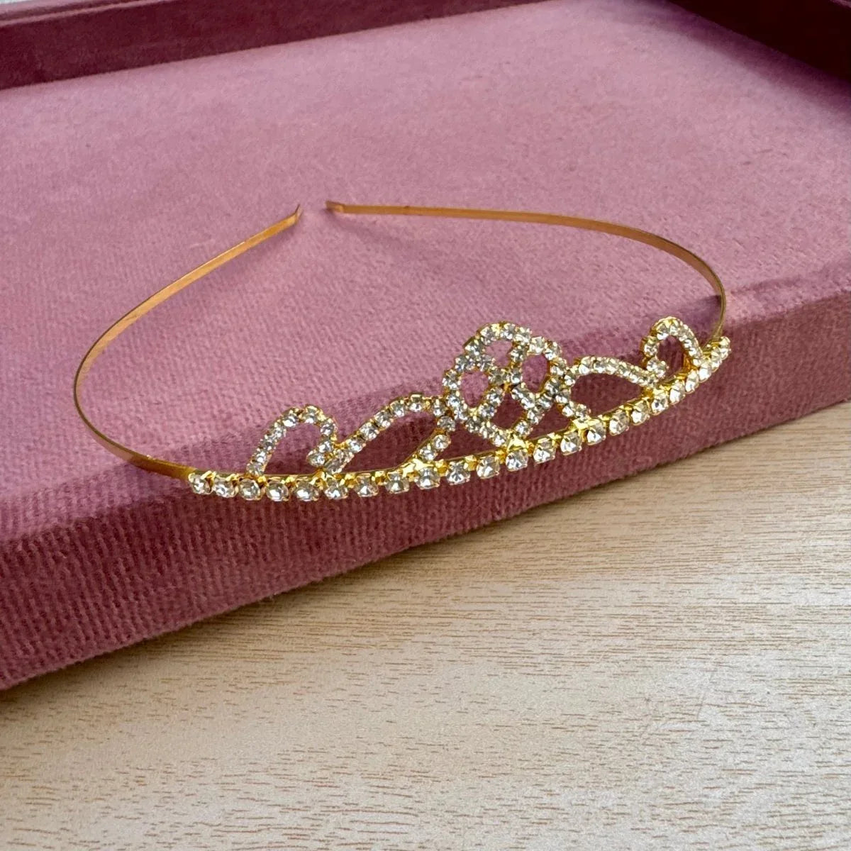 Golden Crystal Bridal Tiara Hairband