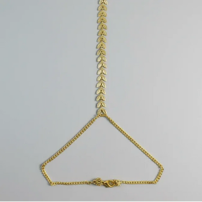 Golden Leaf Hand Harness Bracelet (Single Piece)