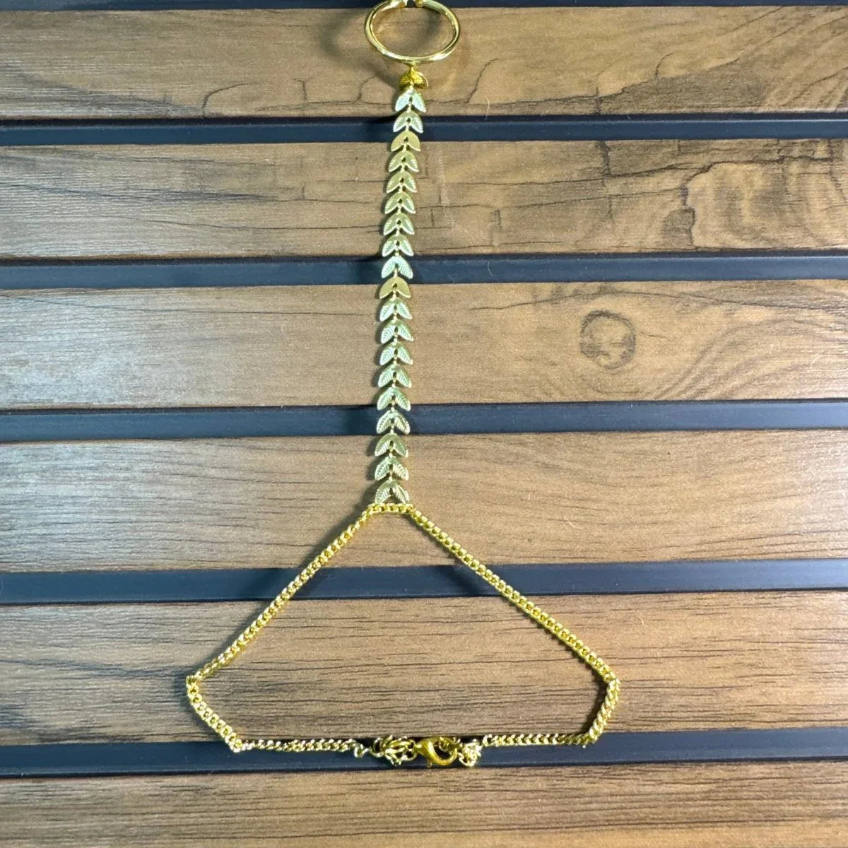 Golden Leaf Hand Harness Hathphool (Single Piece)