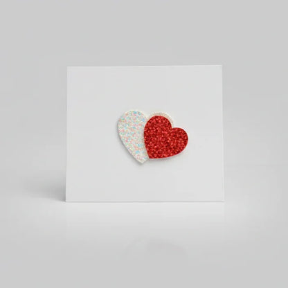 Happy Hearts White & Red Hair Clip