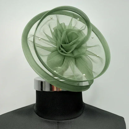 Olive Green Twisted Fascinator Hat