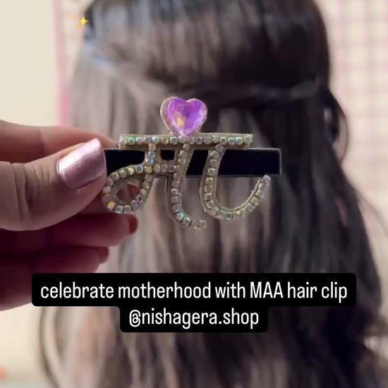 MAA hindi hair clip for baby shower and maternity shoots