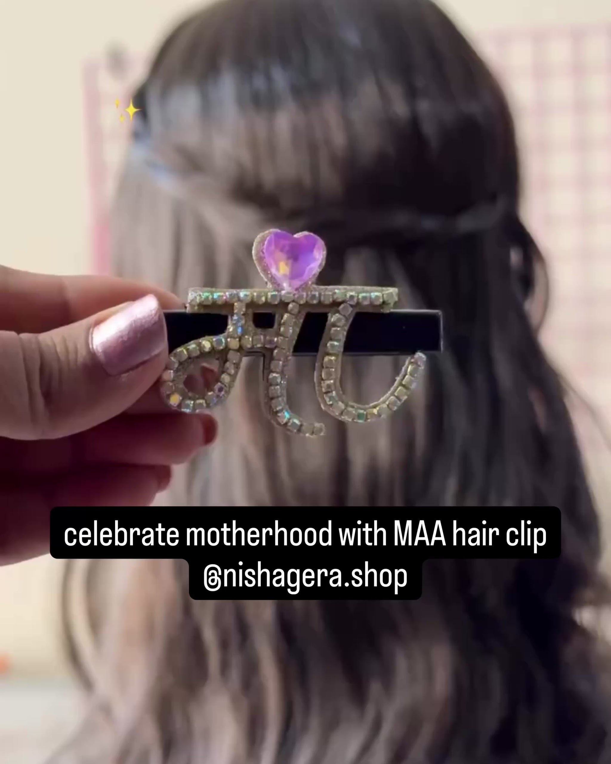 MAA hindi hair clip for baby shower and maternity shoots