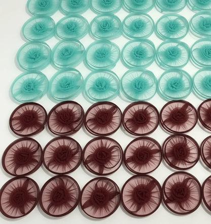 Sea Green & Wine Twisted Fascinators - Pack of 30