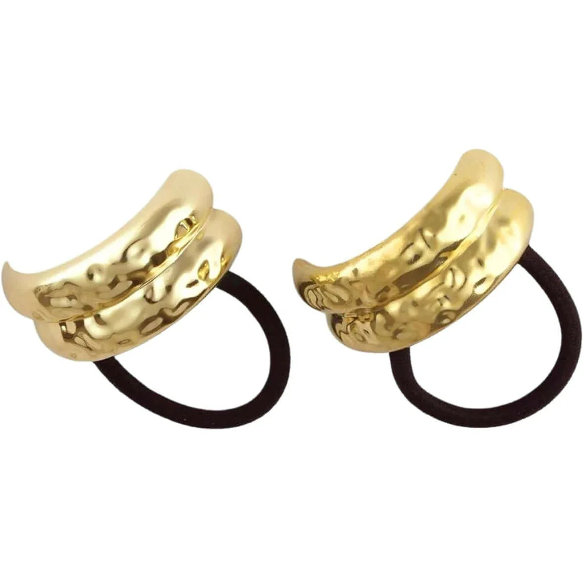 Hammered Halo Pony Cuffs - Golden