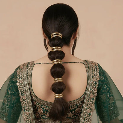 Hammered Halo Pony Hair Cuffs - Golden