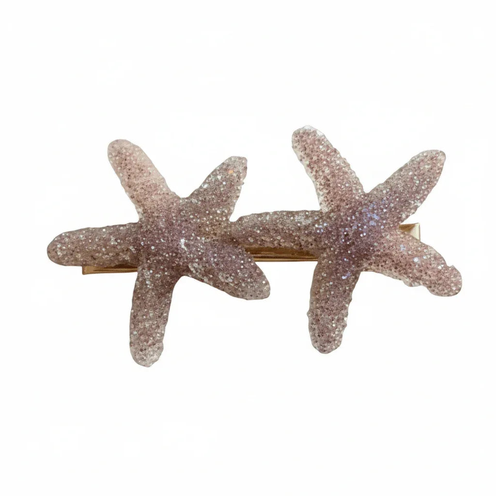 Lavender Two-Starfish Beach Hair Clip 