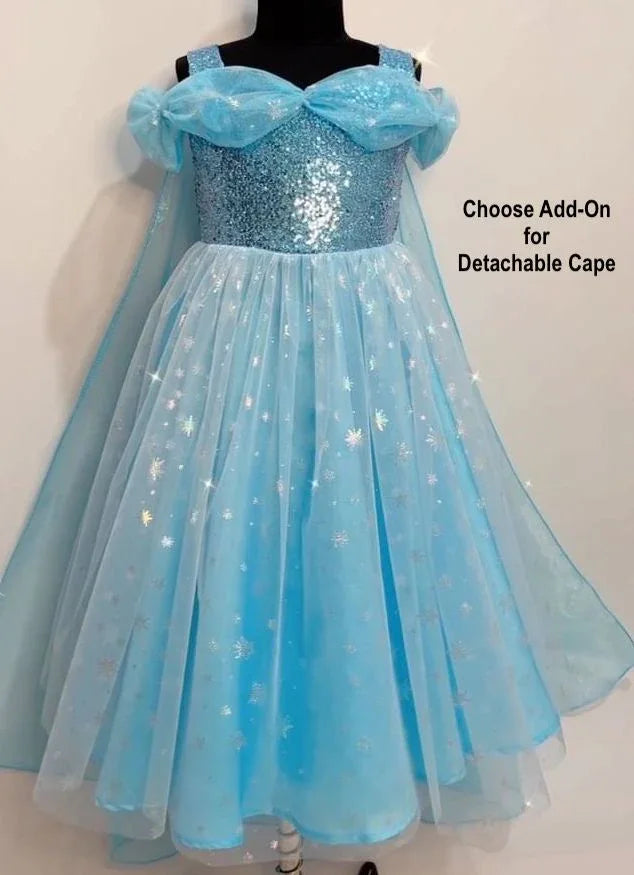 Disney Princess Frozen Elsa Party Dress with Cape Add-On 5 YEAR