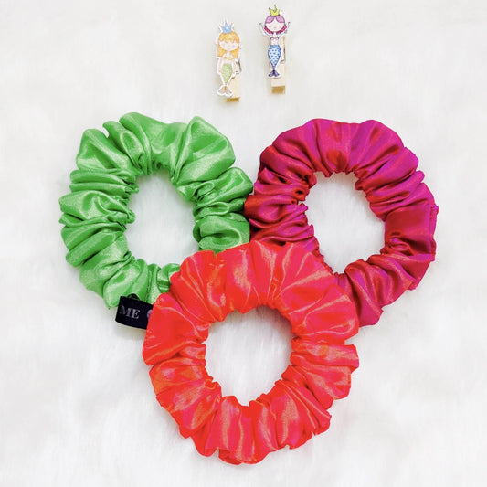 Holographic Scrunchie Set | Designer Silk Scrunchie
