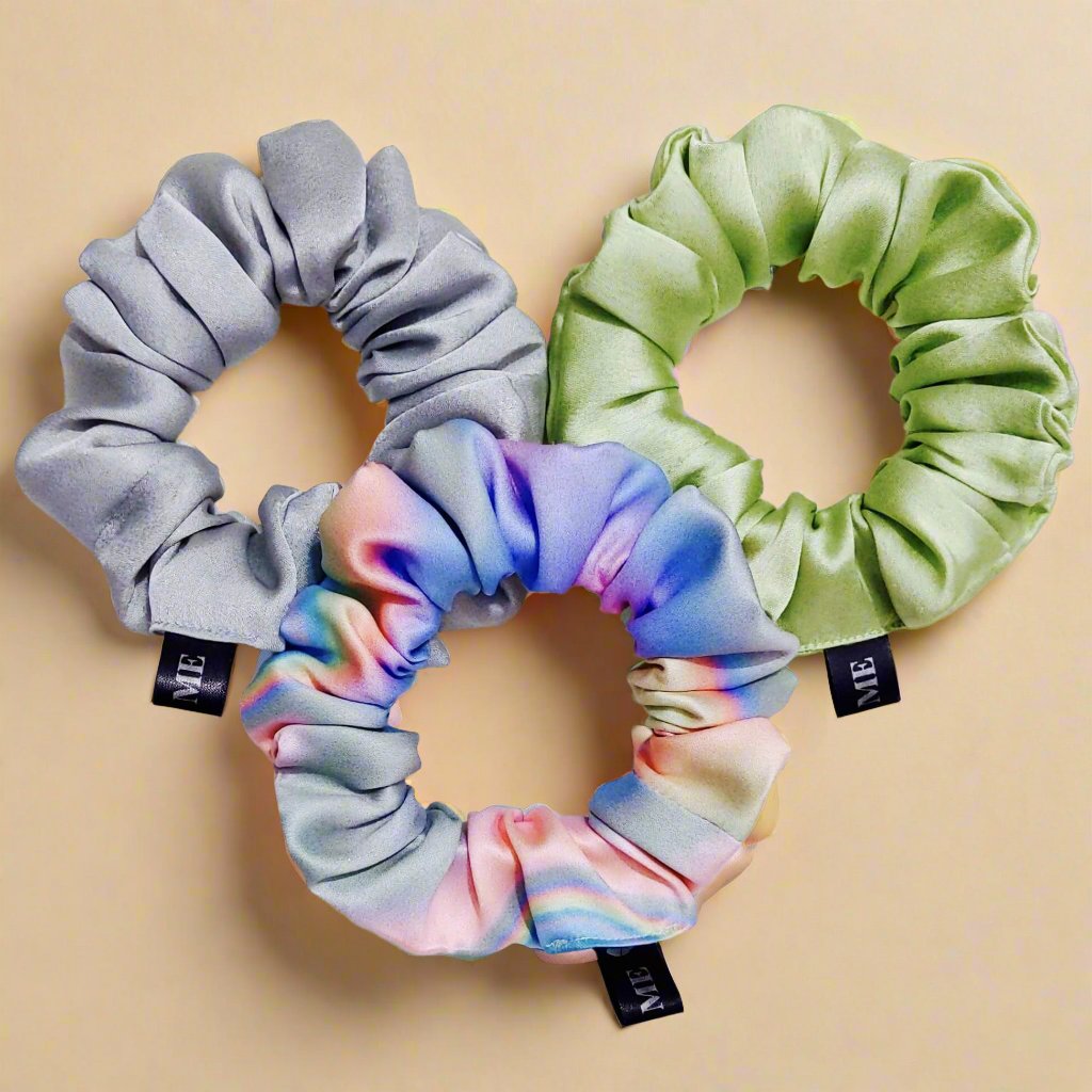 Pastel Rainbow Scrunchie Set | Satin Designer Scrunchies | India