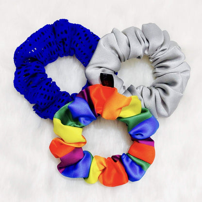 Bright Rainbow Scrunchie Set | Designer Satin Scrunchie