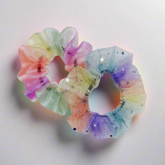 Rainbow and Sparkle Scrunchie Set | Designer Scrunchies | India