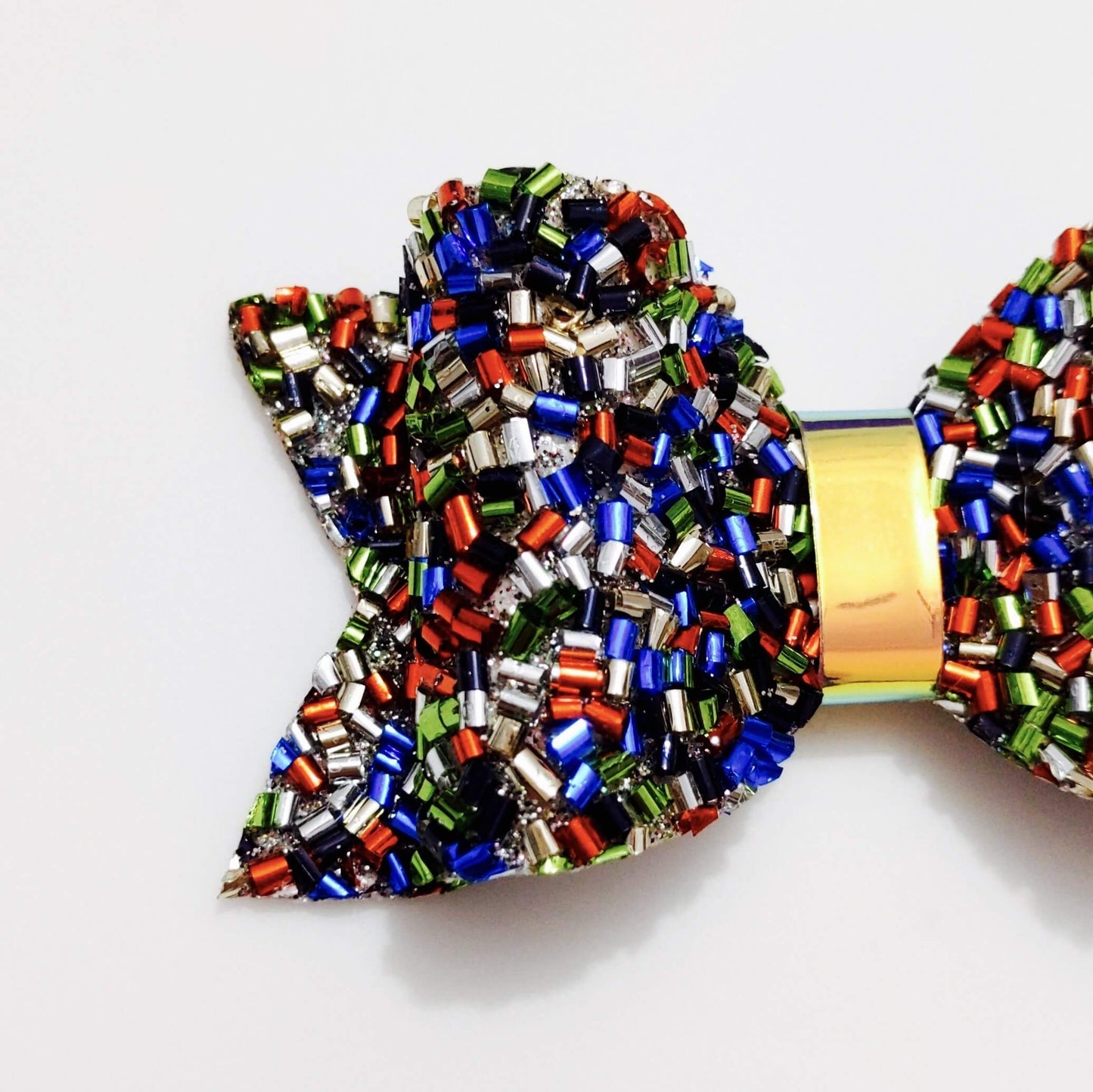 Multicolor Party Bow Hair Clip | Premium Glitter Leather Hair Bow