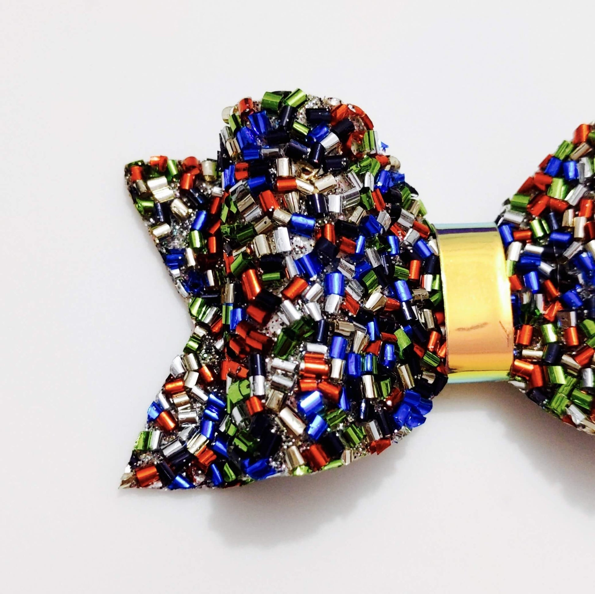 Multicolor Party Bow Hair Clip | Premium Glitter Leather Hair Bow