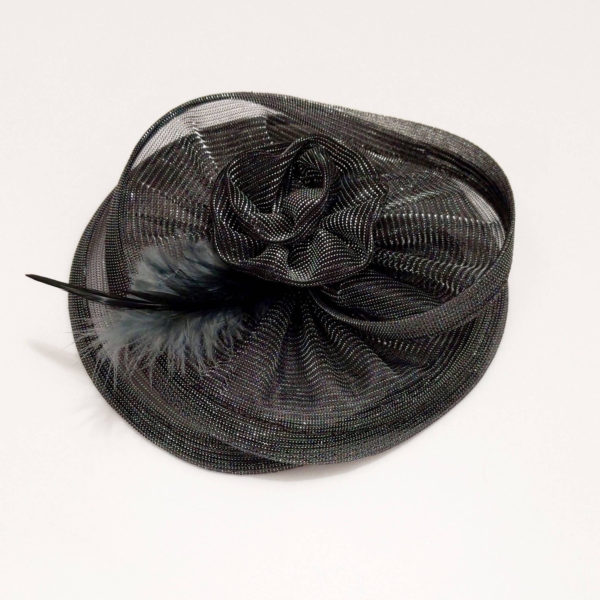 Twisted Metallic Grey Fascinator Hat | Girls Birthday Hair Accessory