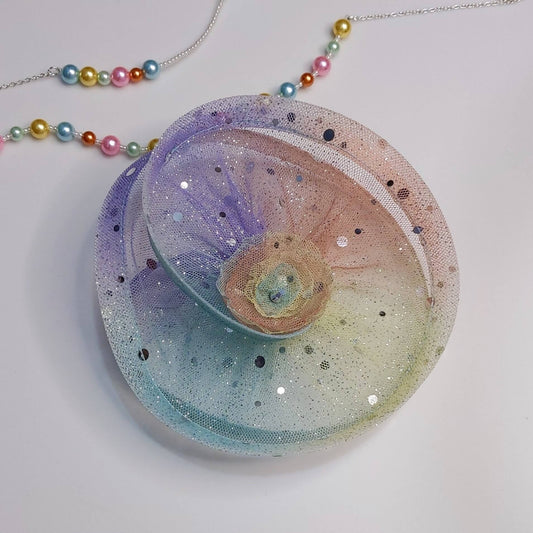 Twist and Shine Rainbow Fascinator Hat | Girl Headband