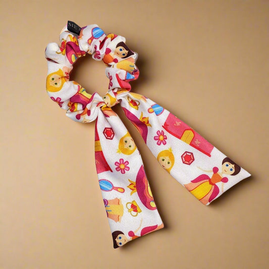 Princess Belle Hair Scrunchie with tail | Theme Hair Accessories for Women