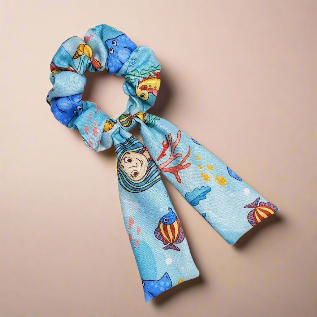 Under the sea Hair Scrunchie with tail | Theme Hair Accessories for Kids & Girls