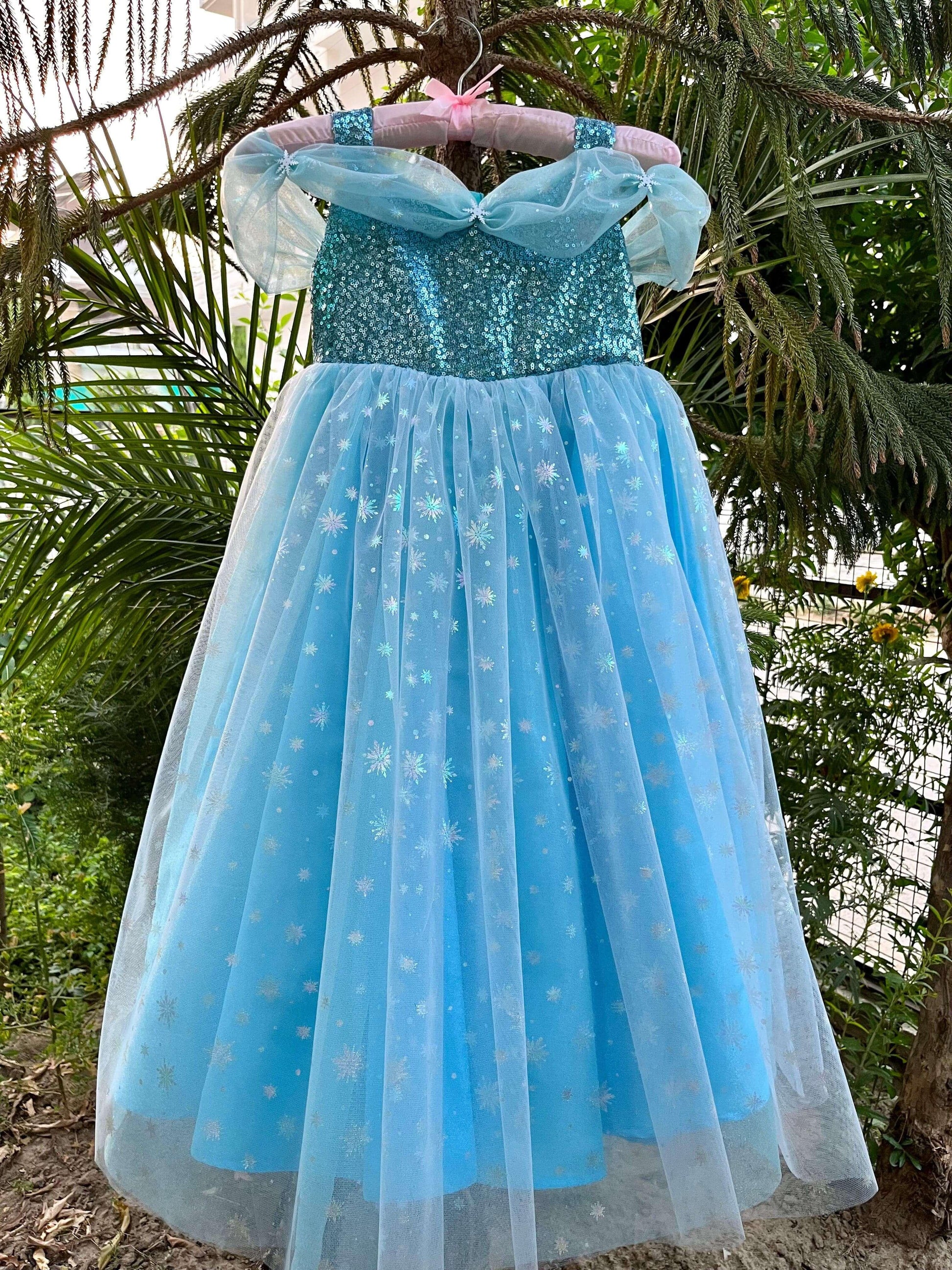 frozen party dress design Elsa Frozen Queen Dress Handmade Custom Costume for Birthday Party