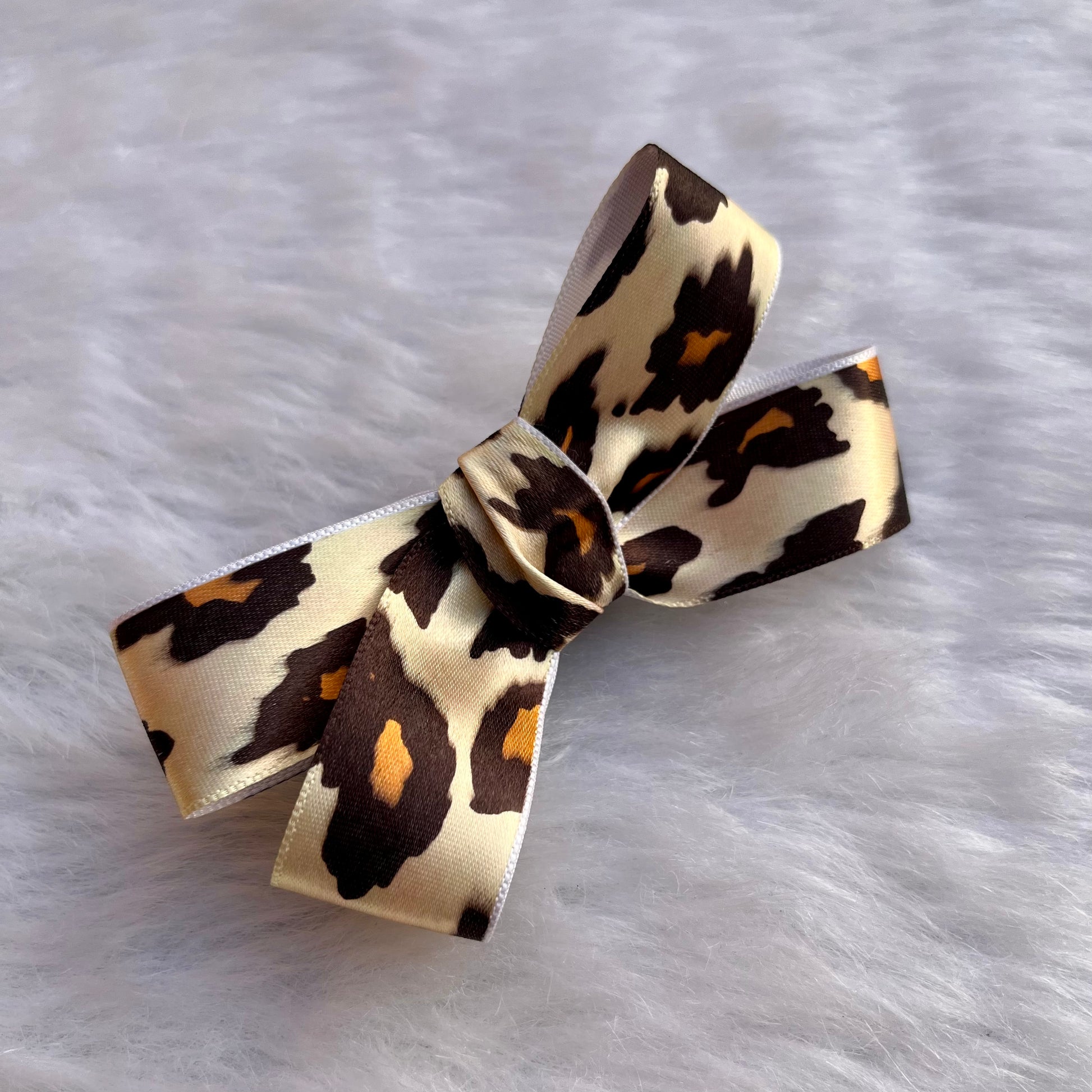 Animal Print Hair Bow | Satin Ribbon Baby Girl Headband