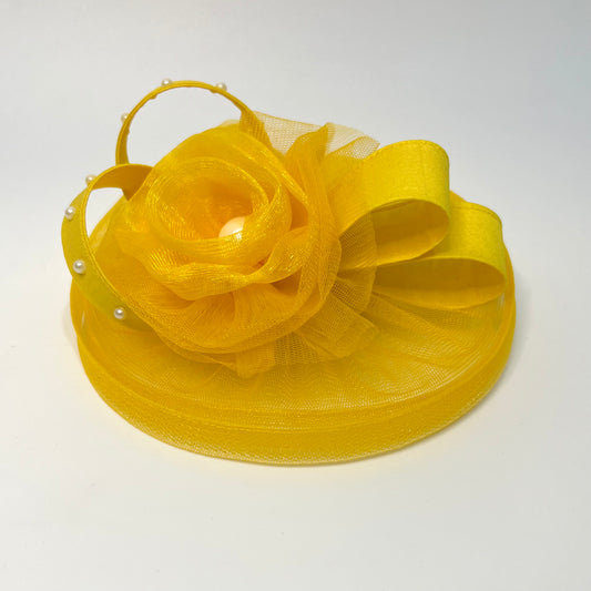 Princess Belle Yellow Fascinator | Baby girl nylon soft headband