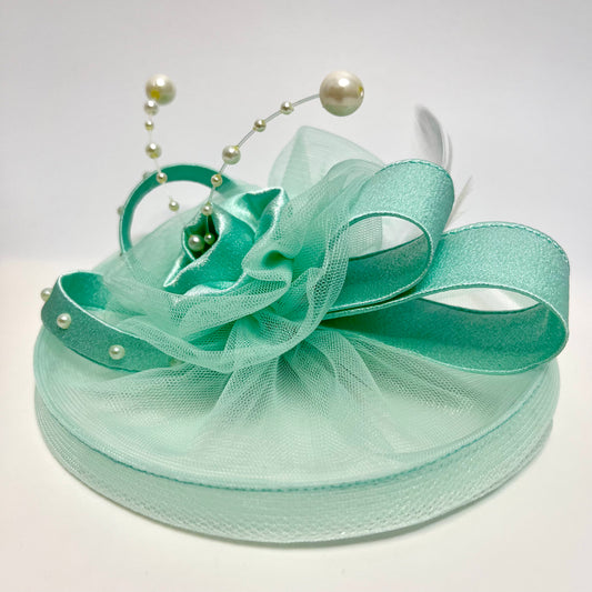 Light Green Fascinator Hat | Alligator Hair Clip