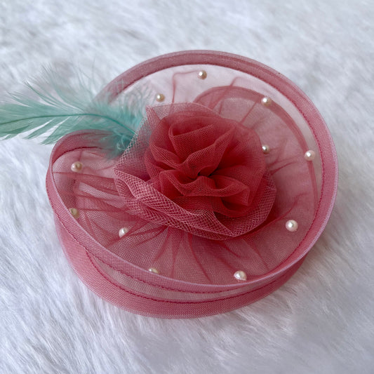 Twisted Dusty Pink Fascinator | Baby Girl Birthday Headband