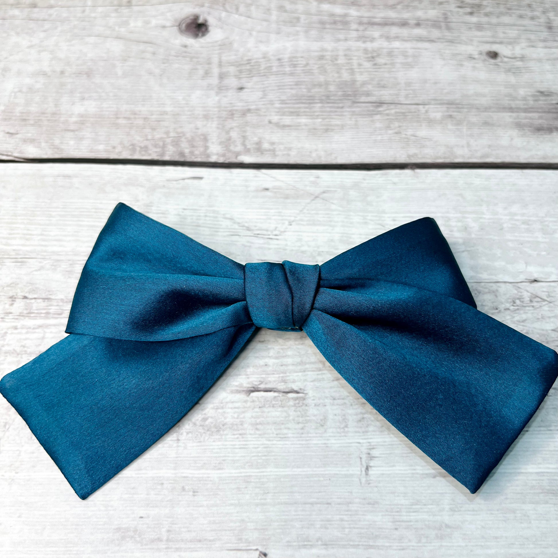 Teal Blue Pigtail Bow | Alligator Hair Clip