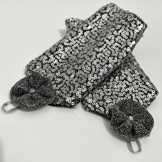 Silvery Elegance Cinderella Silver Gloves