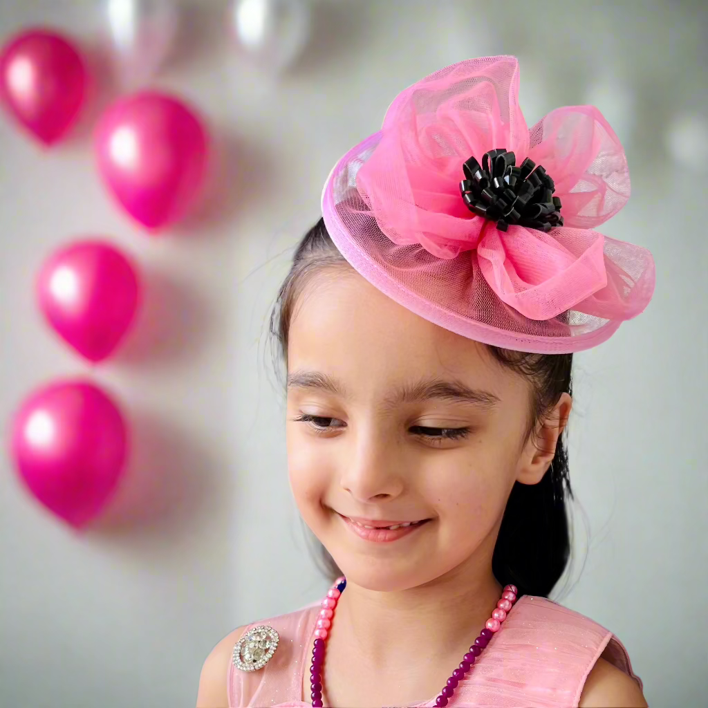 Dusky Pink Flower Fascinator Hat | Designer Hair Clip
