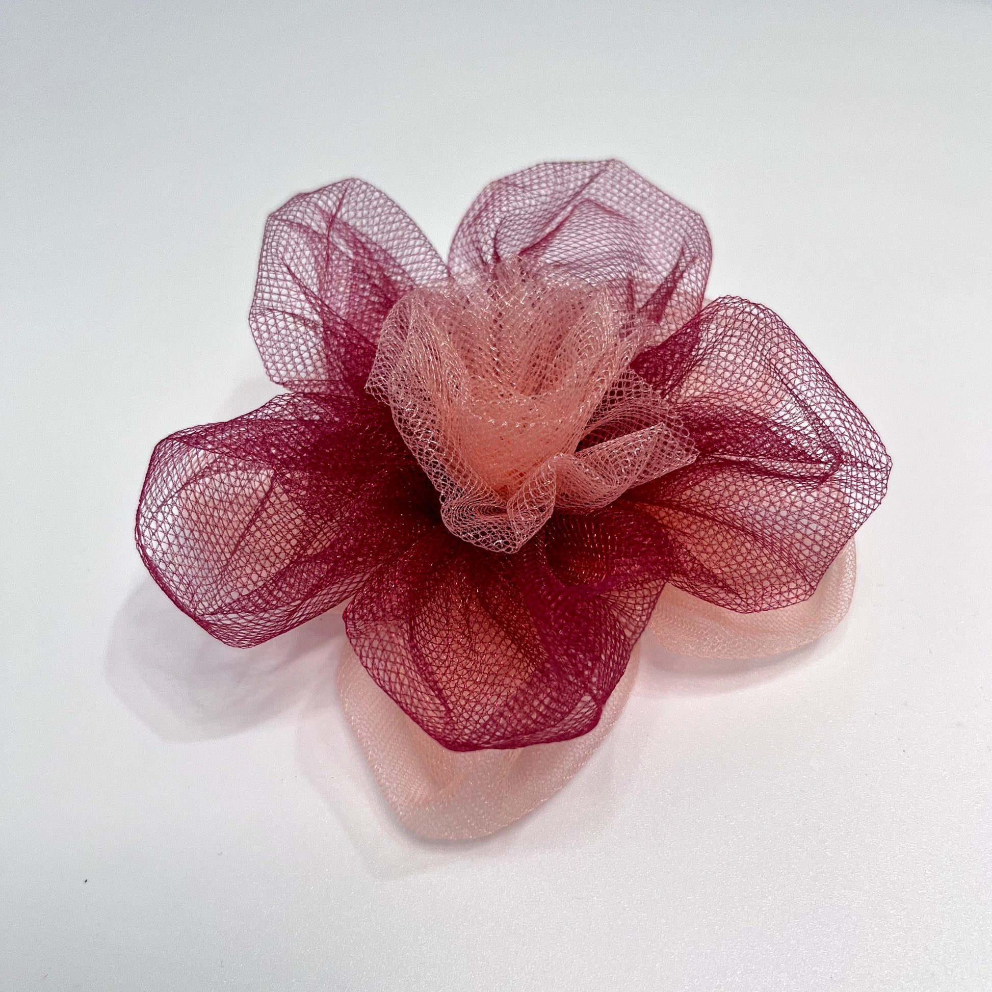 Peach and Maroon Flower Fascinator Hat | Baby Girl Headband