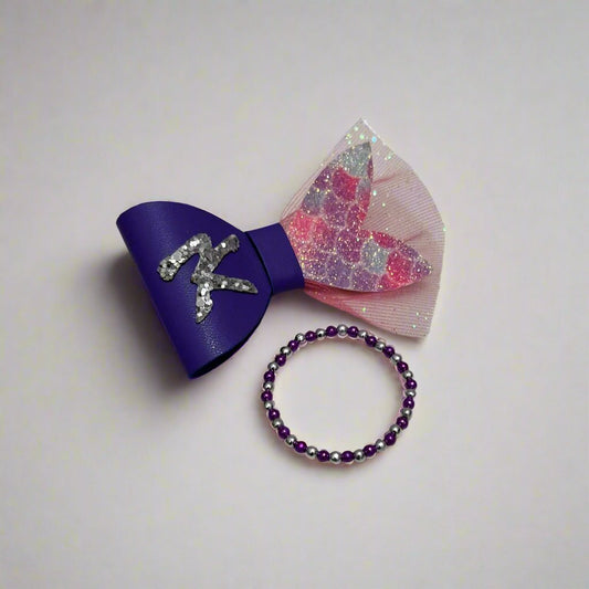 Mermaid Hair Bow Clip and Bracelet | Baby Girl Headband