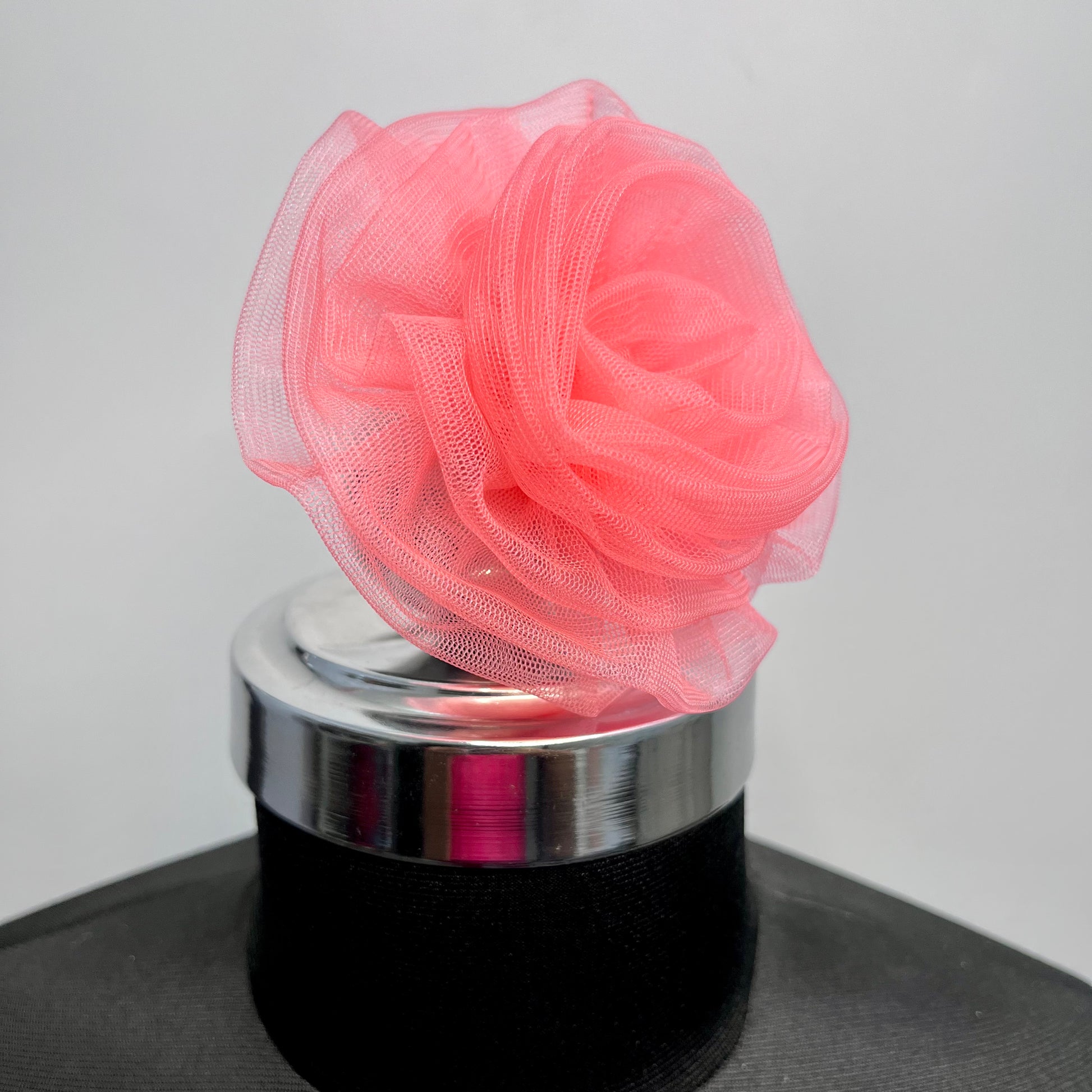 Coral Pink Flower Fascinator | Rose Flower Headband