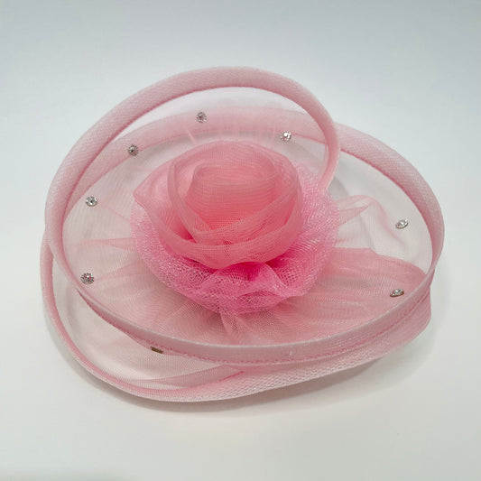 Baby Pink Flower Fascinator | Birthday Hair Clip