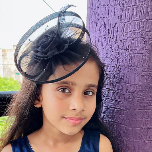 Black Feather and Pearls Fascinator | Beautiful Hair Clip