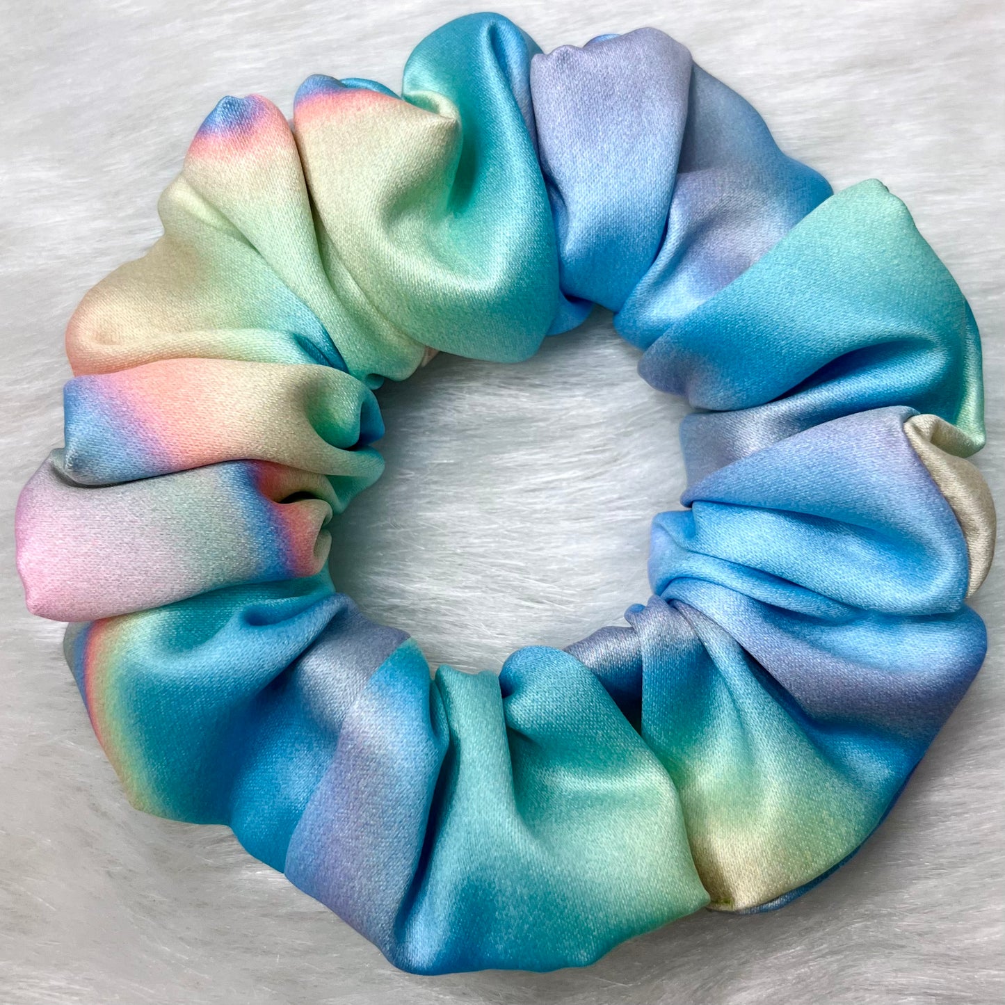 LOVELY RAINBOW Satin Hair Scrunchie 