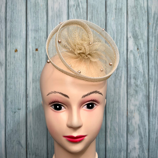 Golden Sparkle Fascinator Hat