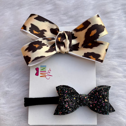 Satin Ribbon Baxby Girl Headband | Black Glitter Headband