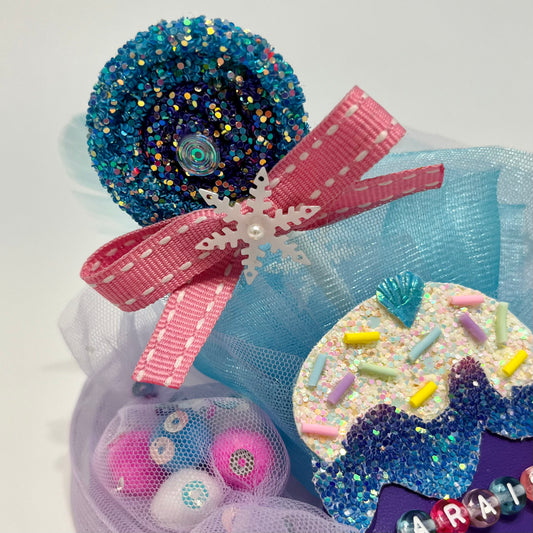 Personalised Name Frozen Candy Celebration Fascinator Hat | Designer Hair Accessory