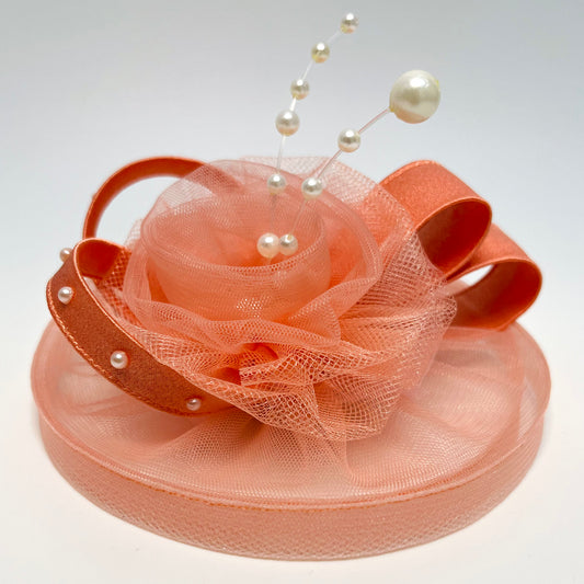 Peach Fascinator Hat | Alligator Hair Clip