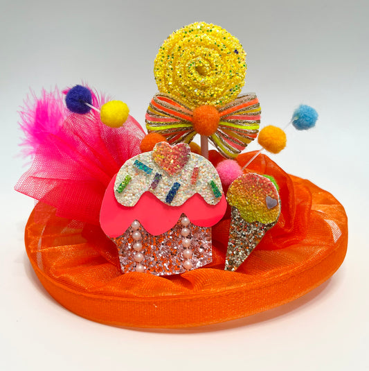 Candy Land Fascinator Hat | Designer Alligator Hair Clip